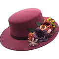 Fancy Cloche Hat with Adjustable Size in Black or Burgundy